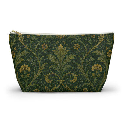 William Morris Forest Green Damask Makeup Accessory Pouch