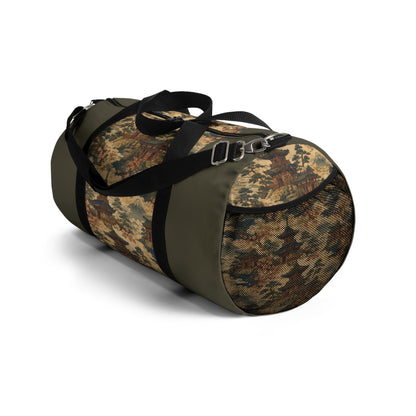 Vintage Japanese Military Green Temple Painting Duffel Gym Bag