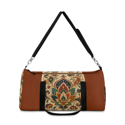 Indian Vintage Terracotta Floral Duffel Gym Bag