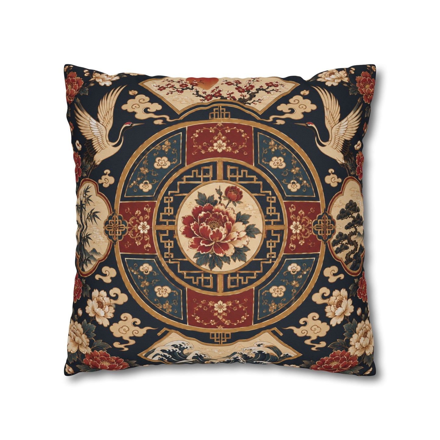 East Asian Oriental Medallion Pillowcase