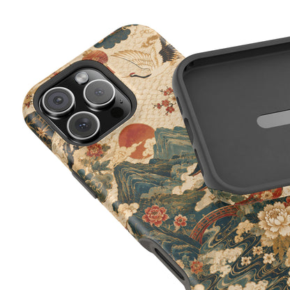 East Asian Vintage Landscape iPhone Case | Magnetic Impact-Resistant Case