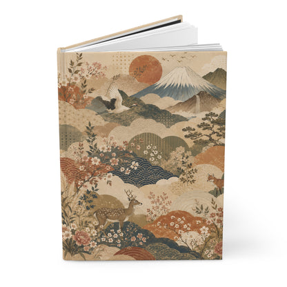 Vintage Japanese Animal Landscape Painting Hardcover Journal