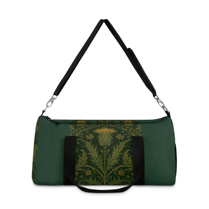 William Morris Forest Green Damask Floral Gym Duffel Bag