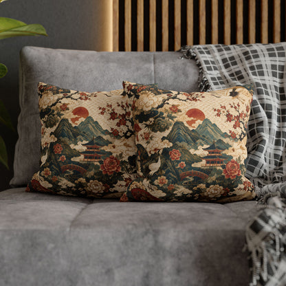 East Asian Vintage Landscape Pillow Case