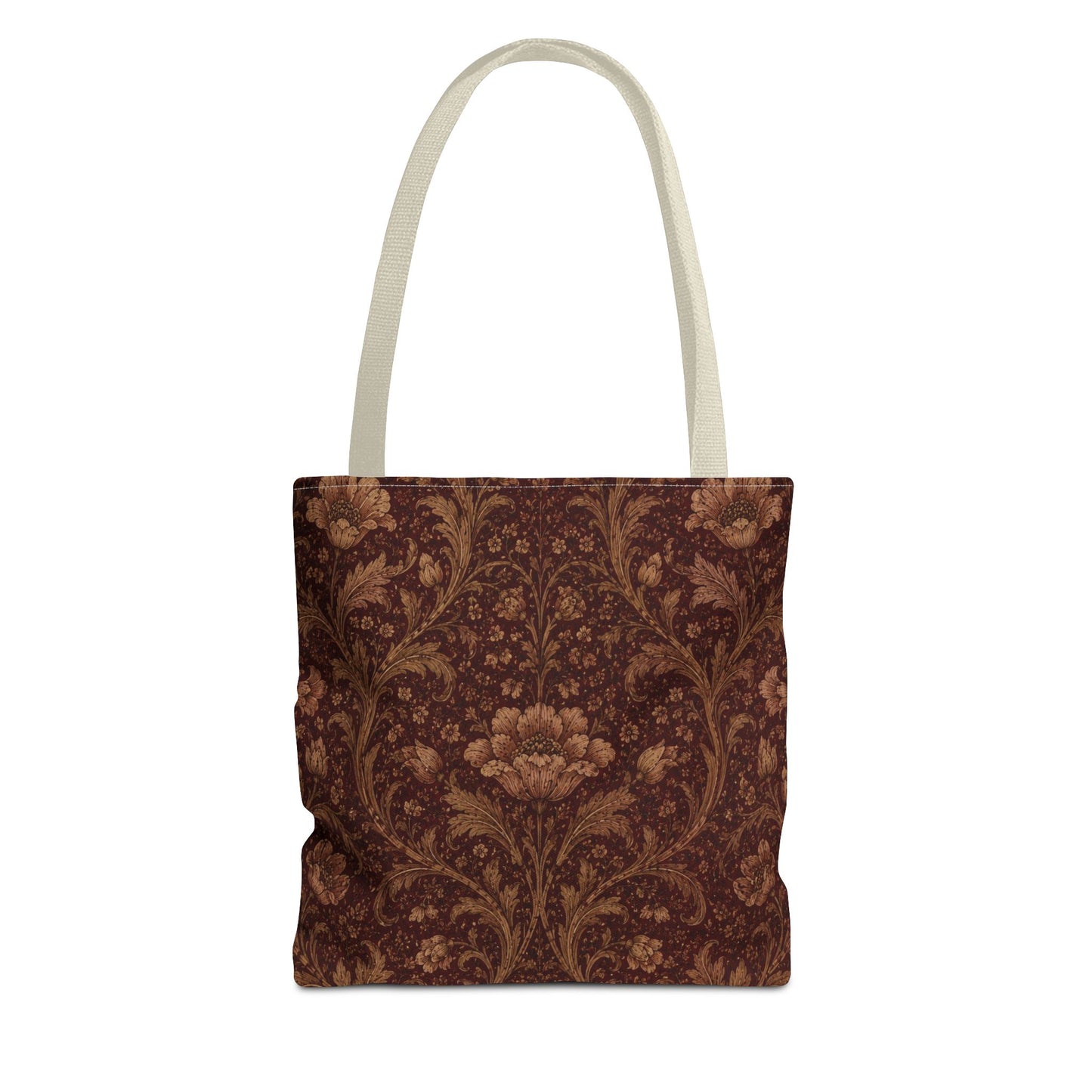 William Morris Floral Damask Maroon Full Art Tote Bag