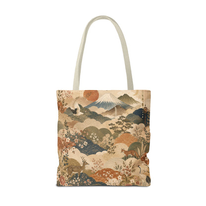 Vintage Japanese Animal Landscape Painting Full Art Tote Bag