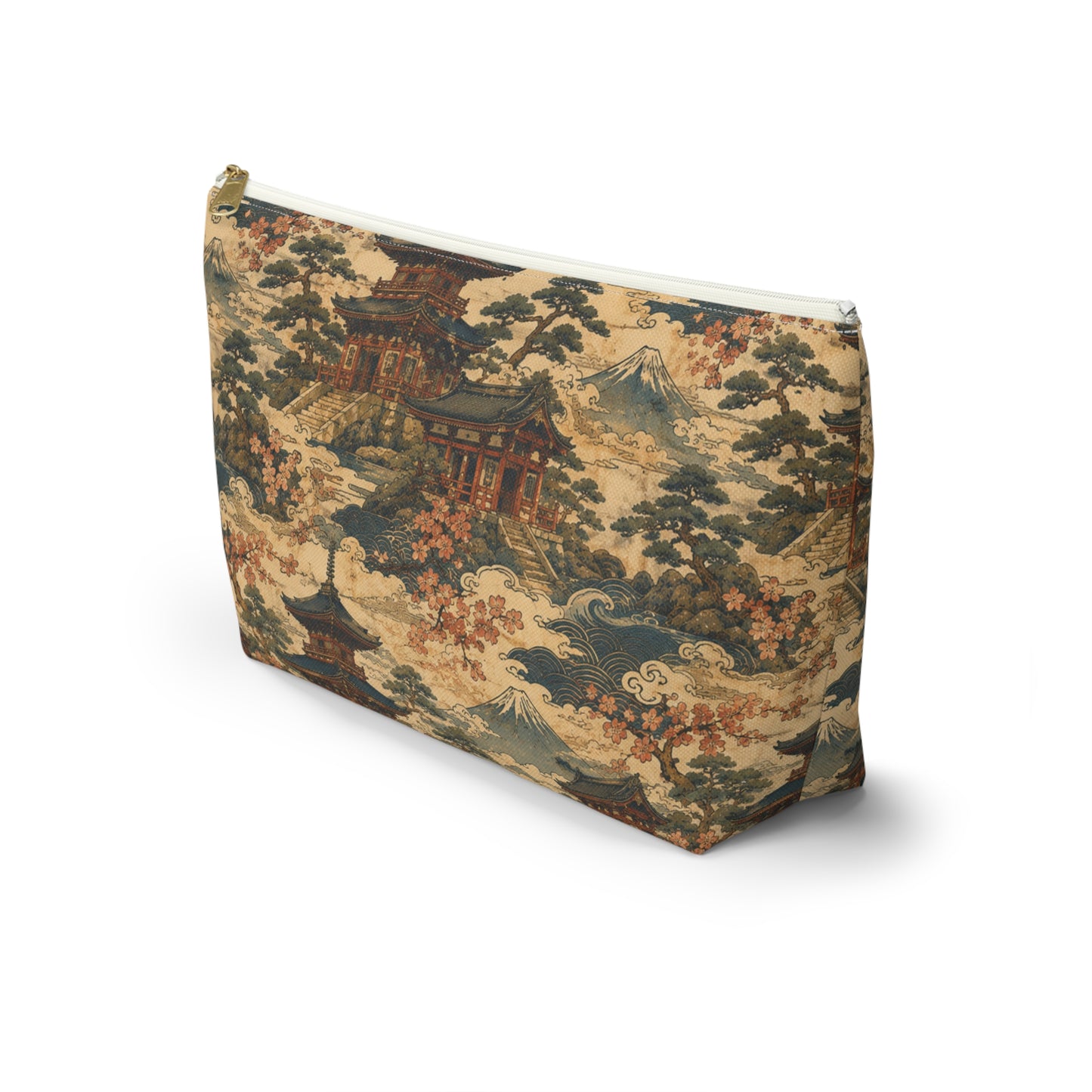 Vintage Japanese Temples Make Up Accessory Bag