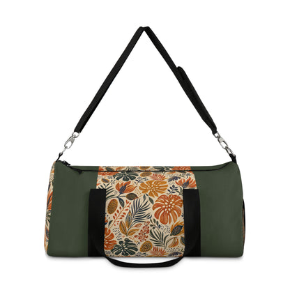 African Tribal Botanical Palm Military Green Gym Duffel Bag