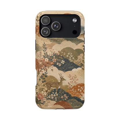 Vintage Japanese Animal Landscape Magnetic Impact-Resistant iPhone Cases