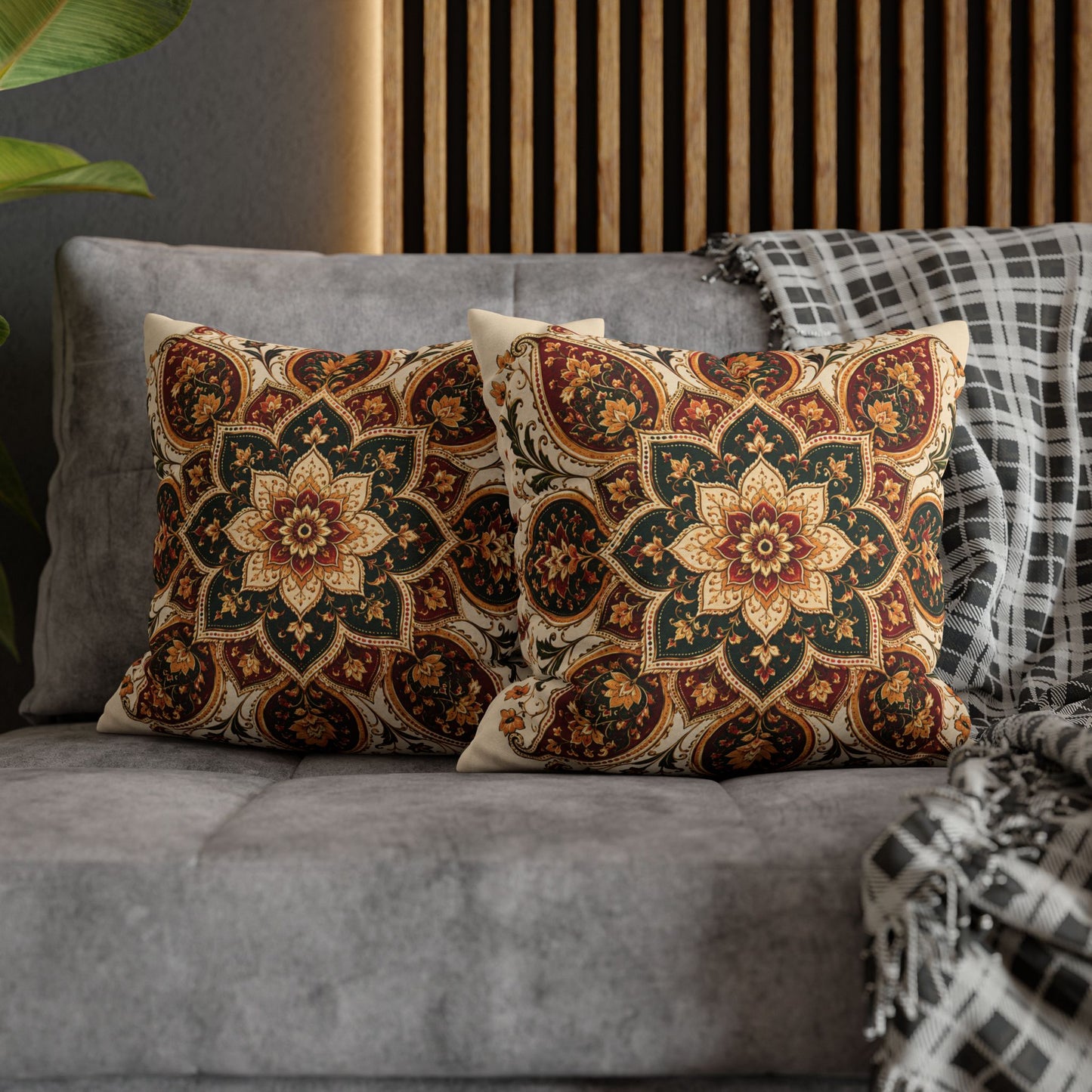 Indian Vintage Floral Mandala Bohemian Pillow Case cover