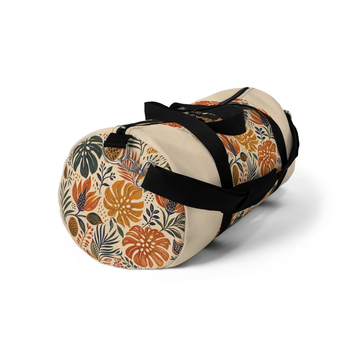 African Tribal Botanical Palm Cream Beige Gym Duffel Bag