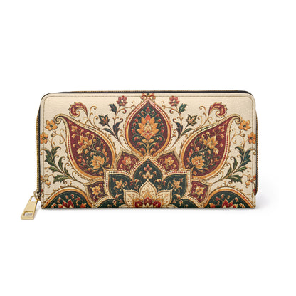 Indian Vintage Floral Mandala Zipper Wallet