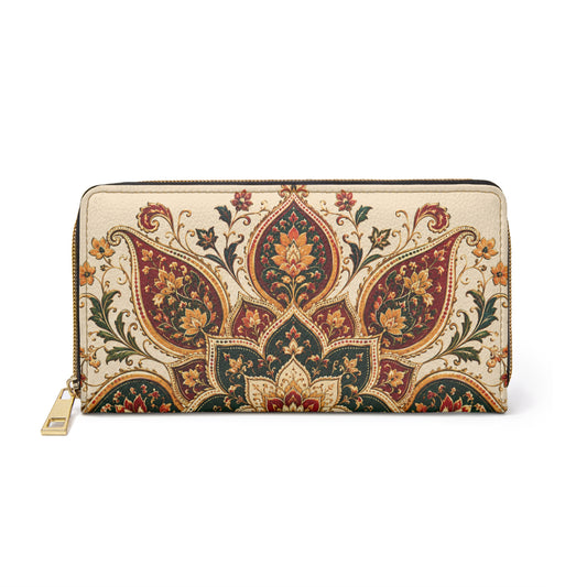 Indian Vintage Floral Mandala Zipper Wallet
