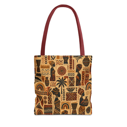African Tribal Ethnic Silhouette Pattern Full Art Tote Bag