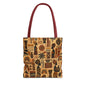 African Tribal Ethnic Silhouette Pattern Full Art Tote Bag