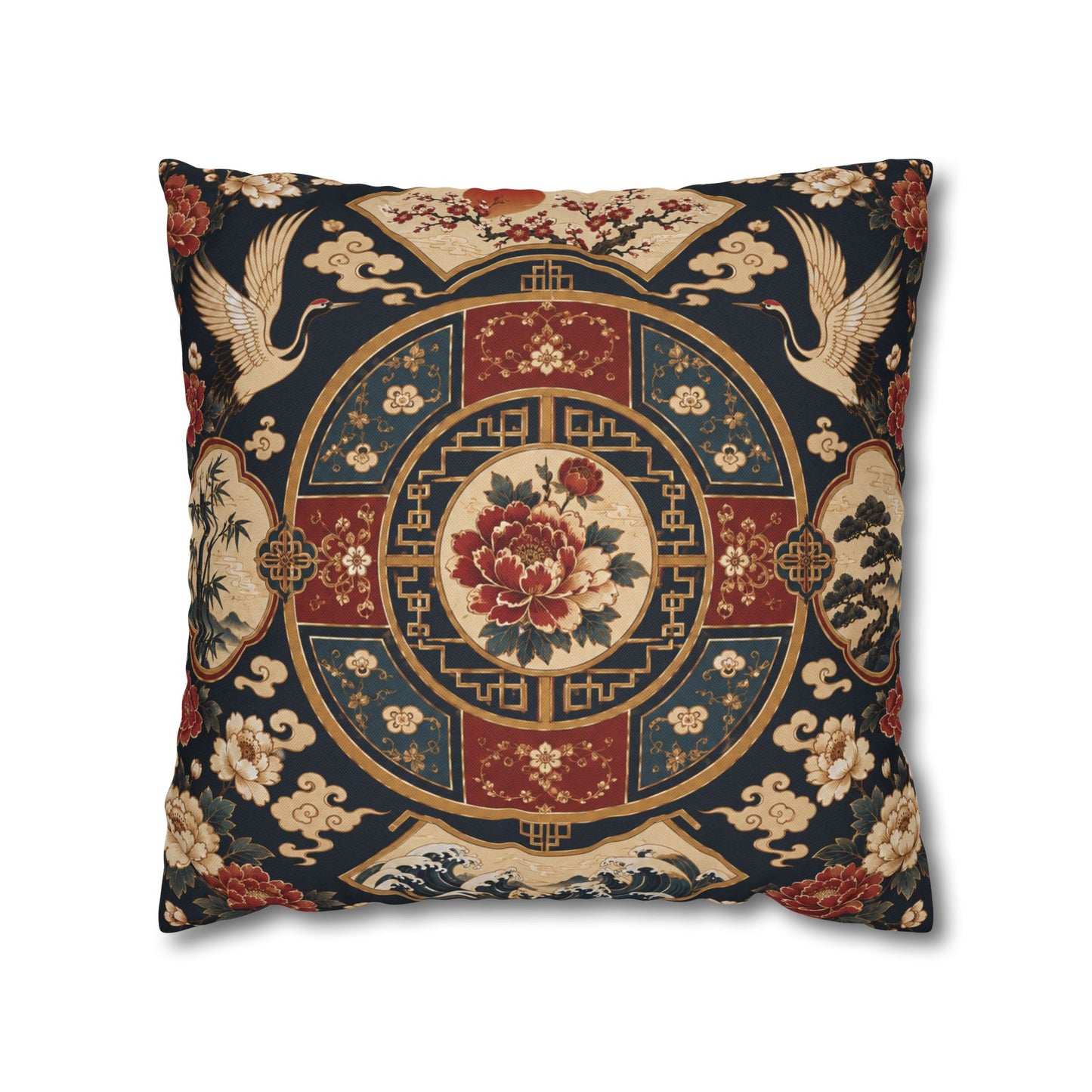 East Asian Oriental Medallion Pillowcase