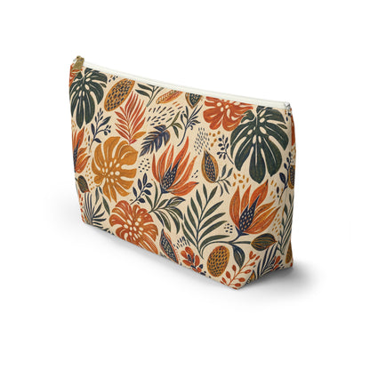 African Tribal Botanical Palm Accessory Pouch Makeup Bag