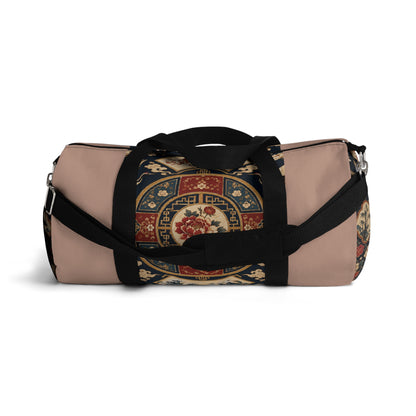 East Asian Oriental Medallion Baby Pink Duffel Gym Bag