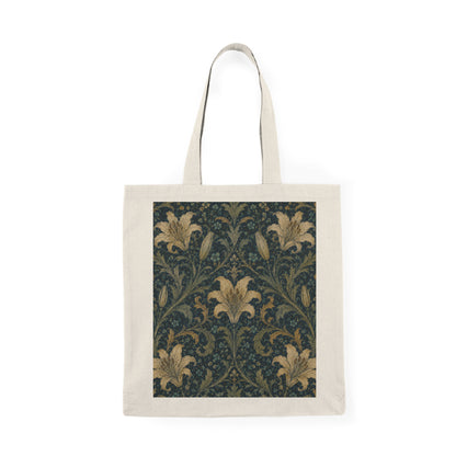 100% Cotton William Morris Damask Floral Lily Tote Bag