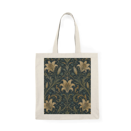 100% Cotton William Morris Damask Floral Lily Tote Bag