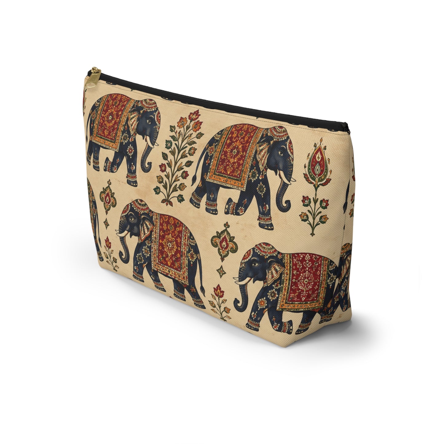 Indian Vintage Traditional Elephant Tapestry Makeup Accessory Pouch