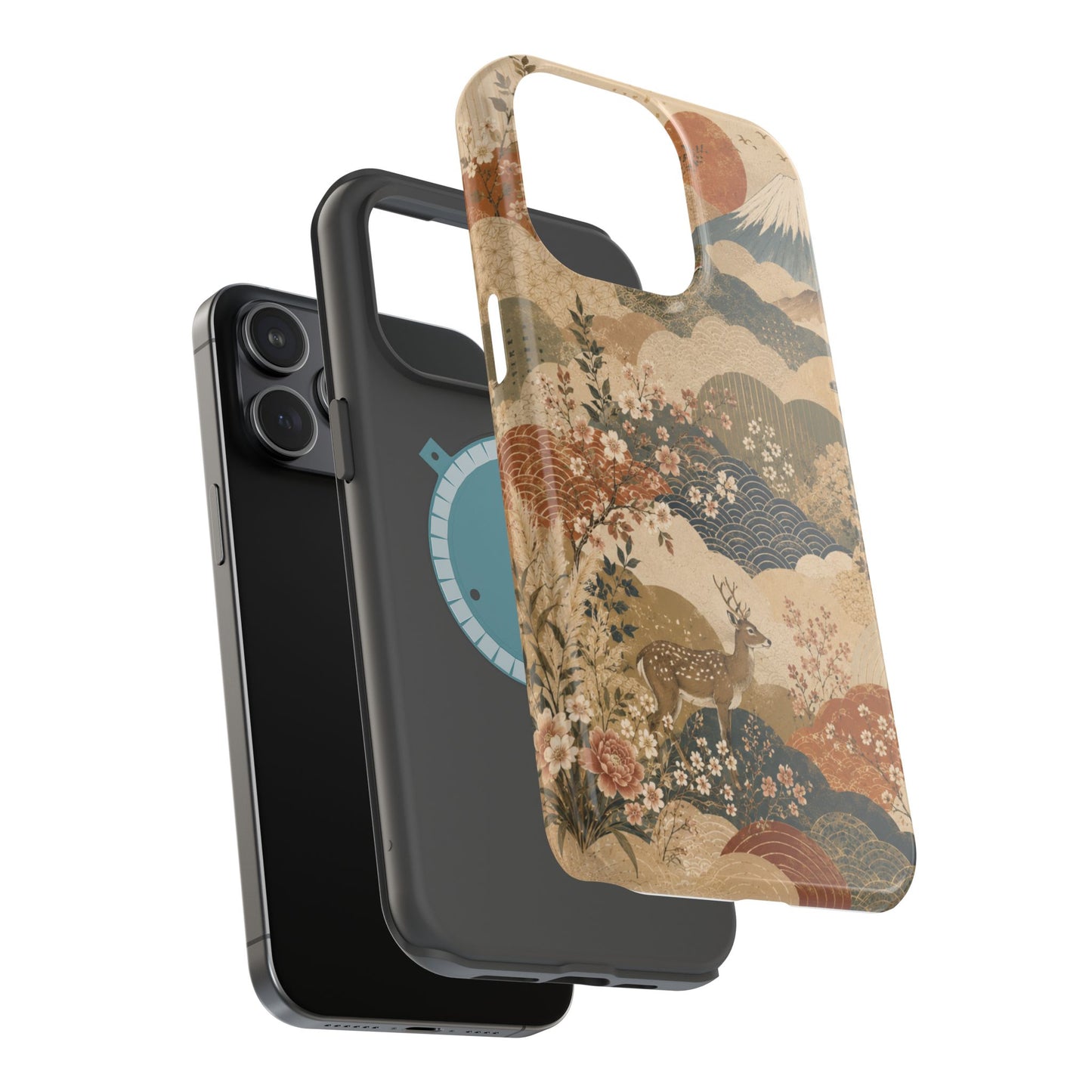 Vintage Japanese Animal Landscape Magnetic Impact-Resistant iPhone Cases