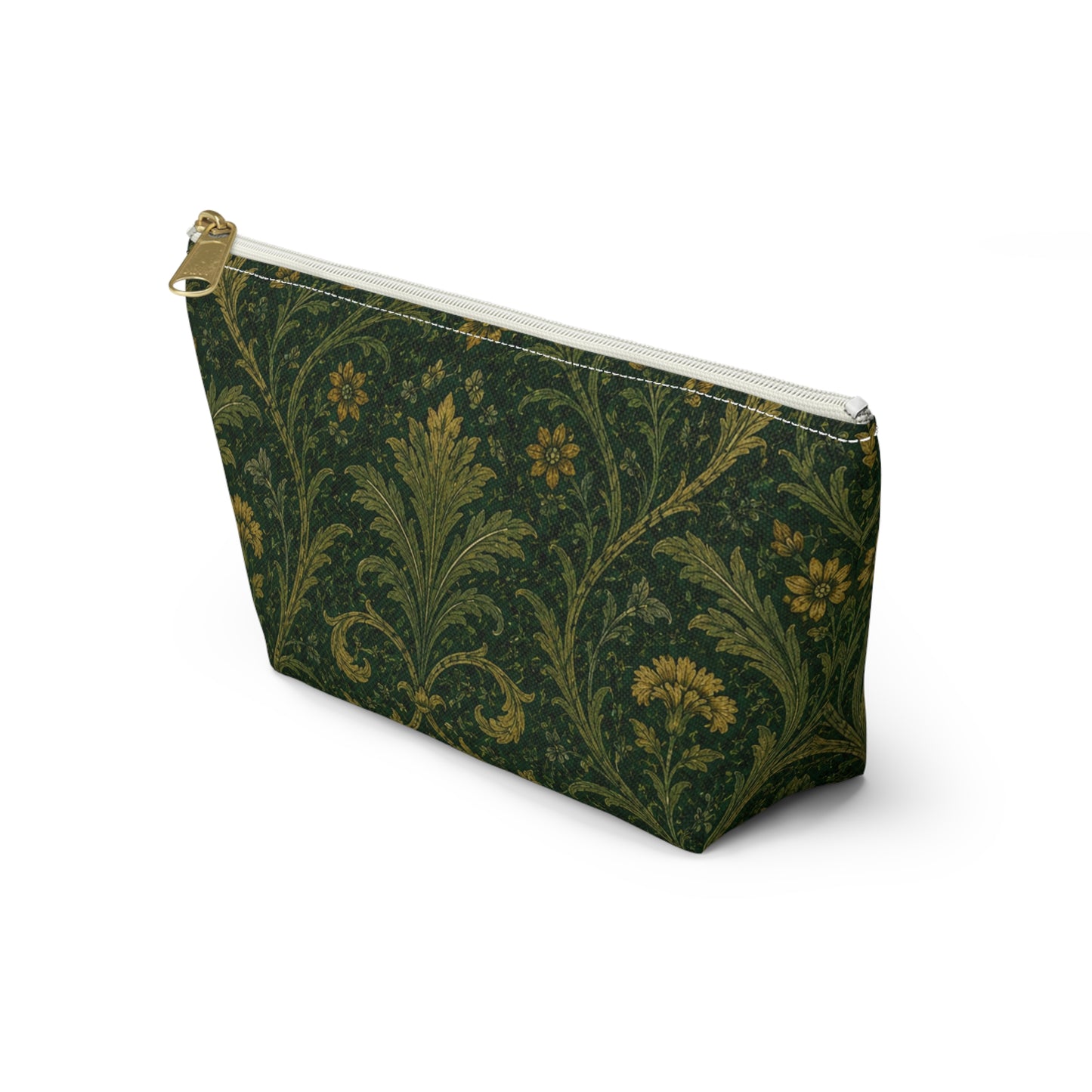William Morris Forest Green Damask Makeup Accessory Pouch
