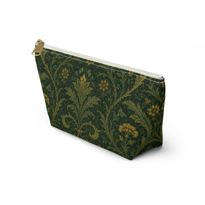 William Morris Forest Green Damask Makeup Accessory Pouch