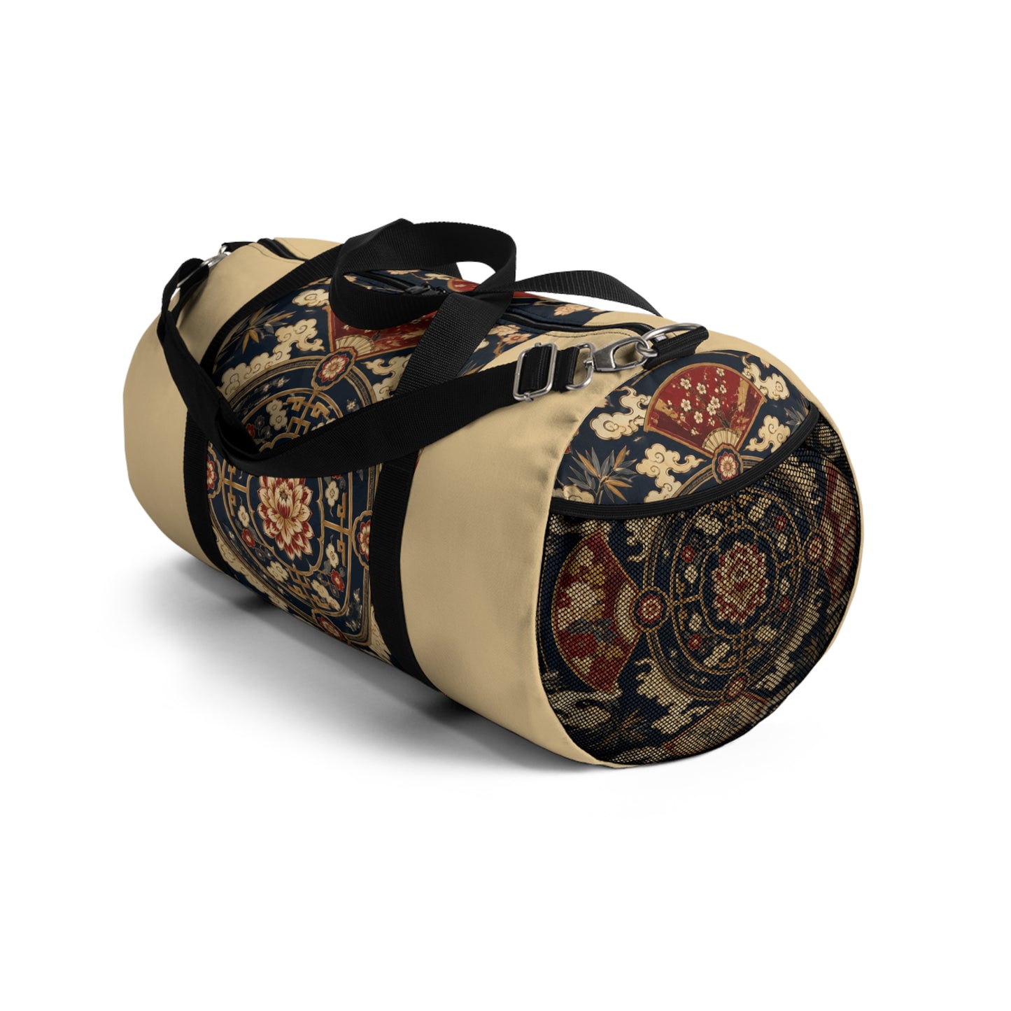 East Asian Mandala Beige Duffel Gym Bag