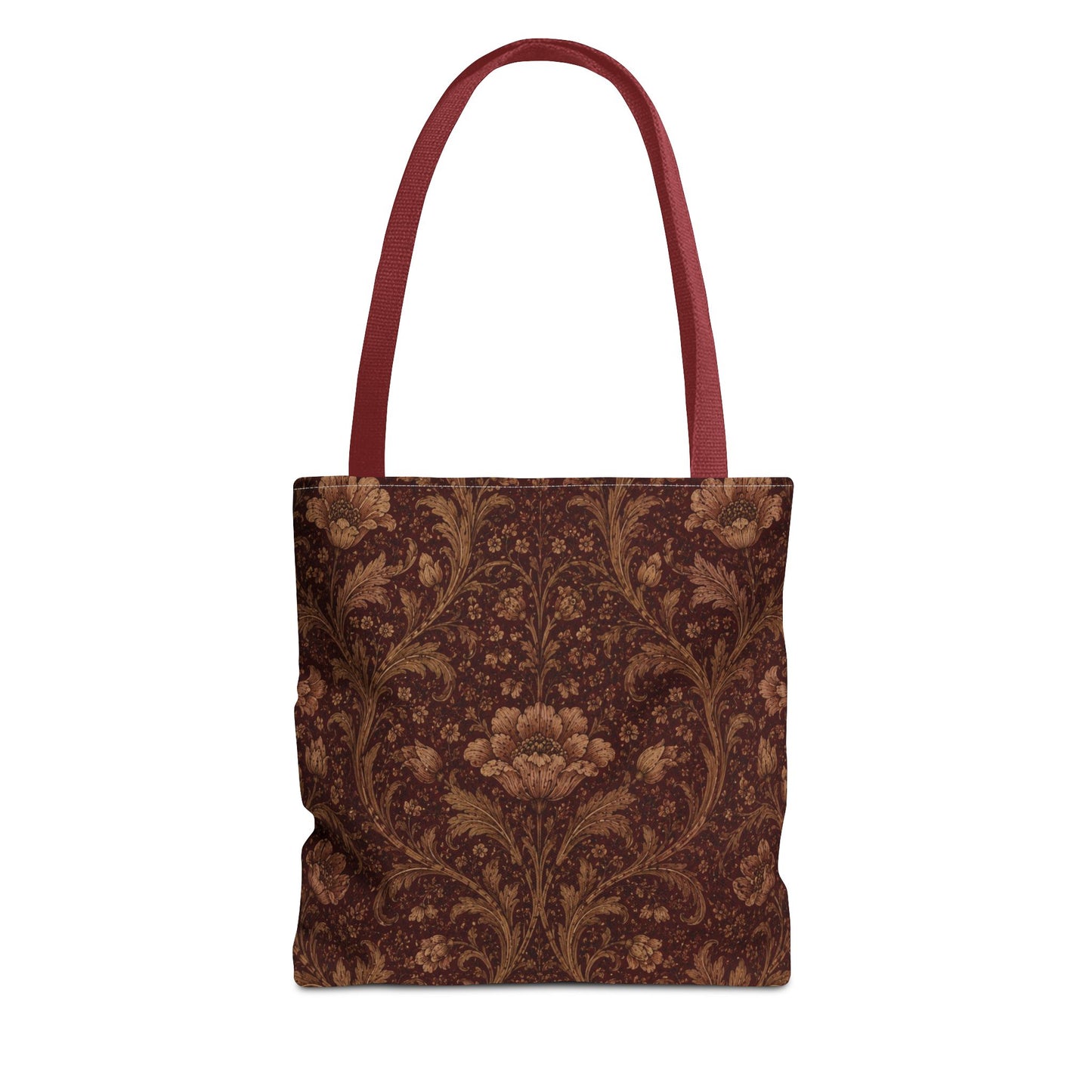 William Morris Floral Damask Maroon Full Art Tote Bag