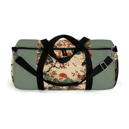 East Asian Vintage Landscape Pastel Green Duffel Gym Bag