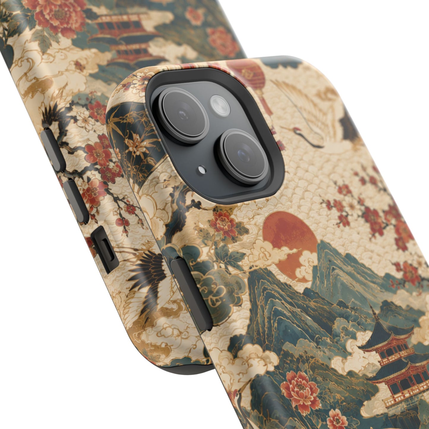 East Asian Vintage Landscape iPhone Case | Magnetic Impact-Resistant Case