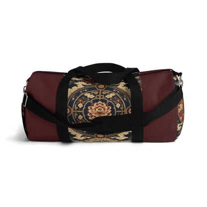 East Asian Mandala Maroon Red Duffel Gym Bag